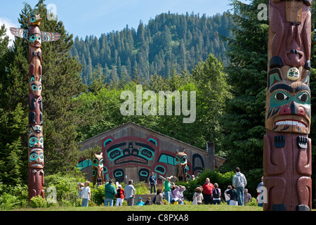 Saxman Totem Park. Ketchikan. Alaska. USA Stockfoto