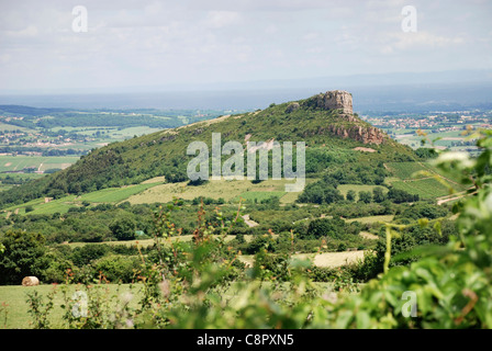 Frankreich, Burgund, Blick Richtung Böschung des Roche-de-Solutre von La Grange du Bois Stockfoto