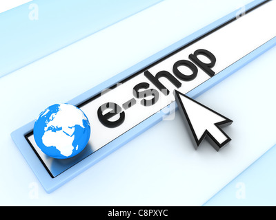 Adresszeile, e-Shop (durchgeführt in 3d) Stockfoto