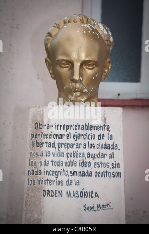 PINAR DEL RIO: JOSE MARTI BÜSTE IN VINALES DORF Stockfoto