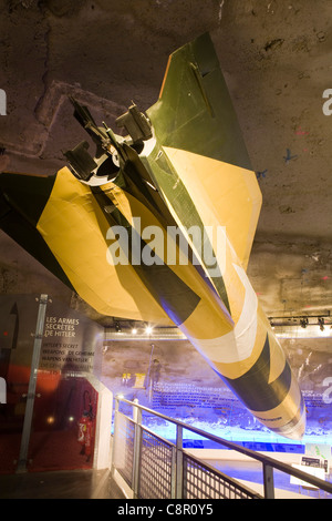 V2-Rakete, La Coupole, WWII deutsche Rakete Startplatz, St. Omer, Frankreich Stockfoto