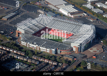 Luftaufnahme des Old Trafford Stadion, Heimat des Manchester United FC Stockfoto