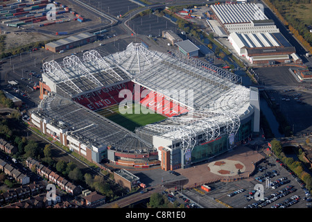 Luftaufnahme des Old Trafford Stadion, Heimat des Manchester United FC Stockfoto