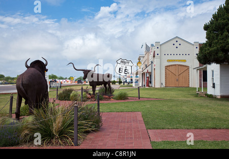 Vereinigte Staaten von Amerika Oklahoma, Elk City, Geschäfte auf der Route 66 Stockfoto