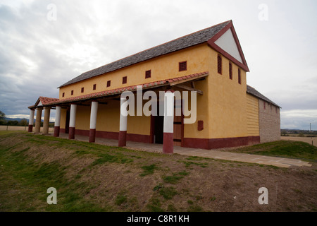 Eine rekonstruierte römische Stadthaus in Wroxeter erstellt mit traditionellen Methoden im Jahr 2010 Stockfoto