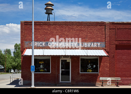 Vereinigte Staaten von Amerika Oklahoma, Route 66, Erick, der Comunity-Bibliothek Stockfoto