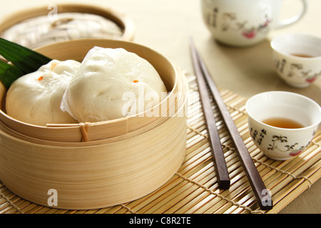 Chinesische gedämpfte Brötchen, Dim Sum Stockfoto