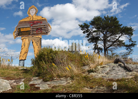 Hummerfischer Plakatwand, Down East Maine, USA Stockfoto