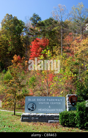 Blue Ridge Parkway Visitor Center und Sitz - in der Nähe von Asheville, North Carolina USA Stockfoto