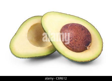 Avocado auf weißem Hintergrund Stockfoto