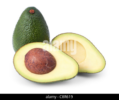 Avocado auf weißem Hintergrund Stockfoto