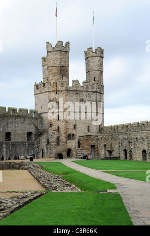 Caernarfon Castle Welt Erbe Website Gwynedd Nord wales uk Stockfoto