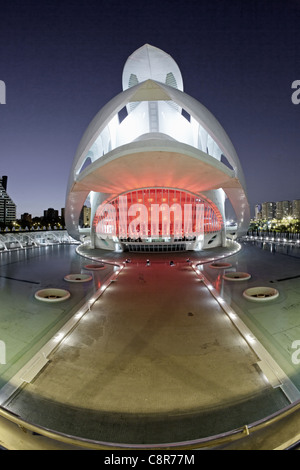 Das Palau de Les Arts Reina Sofia von Calatrava, Valencia, Spanien Stockfoto