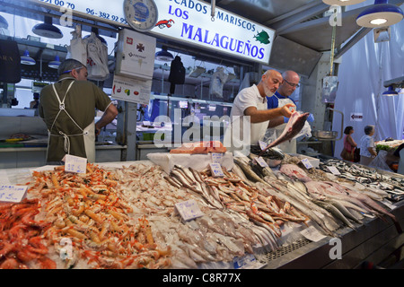 Frischer Fisch in zentralen Markthalle Mercado Central, Valencia, Spanien Stockfoto