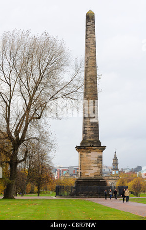 Nelsons Säule Denkmal in Glasgow Green Stockfoto