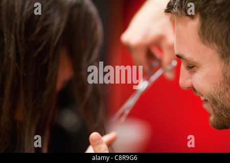 Friseur Haare schneiden Stockfoto