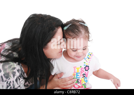 Porträt der Familie, Mutter und Tochter spielen zu Hause Stockfoto