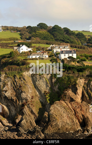 Klippe Eigenschaften, Lee in der Nähe von Ilfracombe, Devon, England Stockfoto