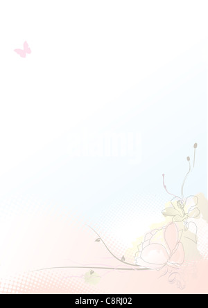 Zusammenfassung Hintergrund Farbe Spritzer und floralen Elementen gemacht Stockfoto