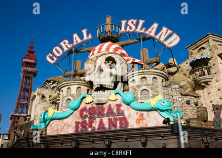 Blackpool Tower und Coral Island, Blackpool, UK Stockfoto