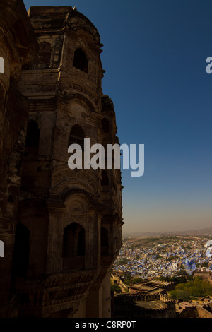 Das schöne Mehrangarh Fort in die Stadt Jodhpur, Rajasthan, Indien. Stockfoto