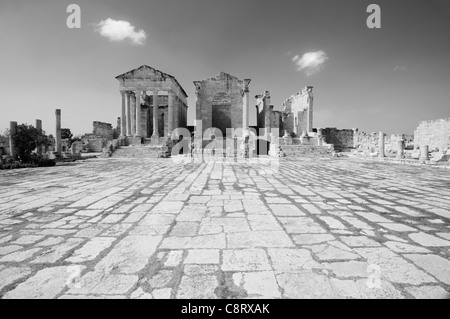 Afrika, Tunesien, Sbeitla. Römische Ruinen von Sufetula. Stockfoto