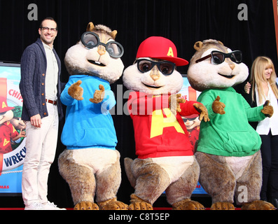 JASON LEE & SIMON & ALVIN & THEODORE ALVIN & die CHIPMUNKS HAND & FOOTPRINT Zeremonie LOS ANGELES Kalifornien USA 01 November 20 Stockfoto