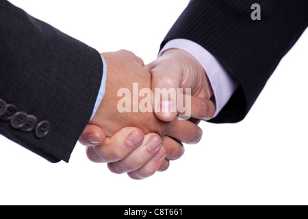 Geschäftsleute Hände tun einen Händedruck (Tiefenschärfe) Stockfoto