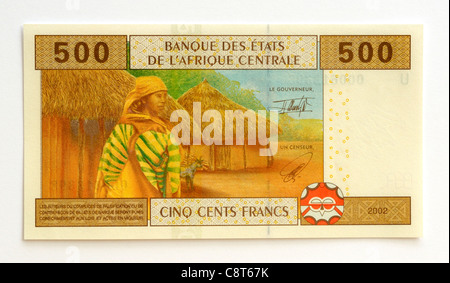 Kamerun 500 fünf hundert Franken Banknote. Stockfoto