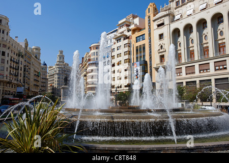 Rathausplatz. Valencia, Spanien. Stockfoto