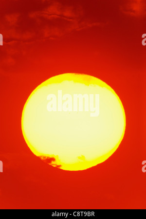 USA, New York City, close-up der große rote Sonne Stockfoto