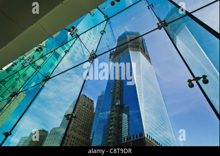 USA, New York City, Freedom Tower im Bau Stockfoto