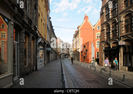 Eine Straße in Vieux Lille, Frankreich Stockfoto