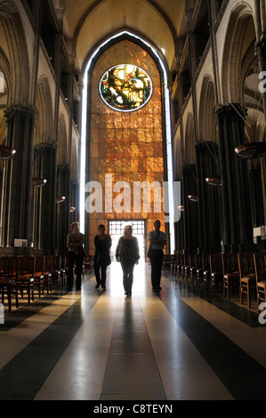 Vier Personen in Notre Dame de la Treille Kathedrale, Lille, Frankreich Stockfoto