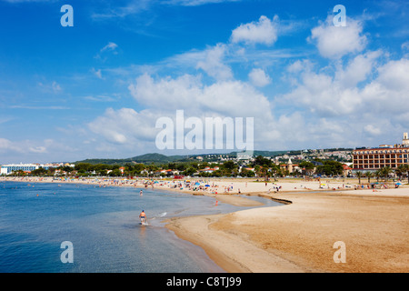 Coma Ruga Strand. El Vendrell, Katalonien, Spanien. Stockfoto