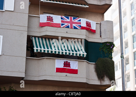 Detail der Wohnblock in Gibraltar. Stockfoto