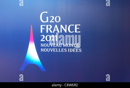 G20-LOGO G20-LOGO 2. November 2011 PALAIS DE FESTIVAL CANNES Frankreich Stockfoto