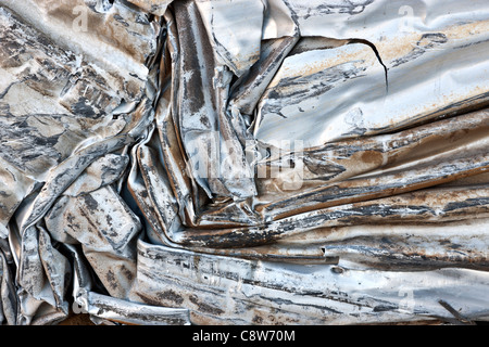 Recycling, verdichtet Aluminium-Folie Stockfoto