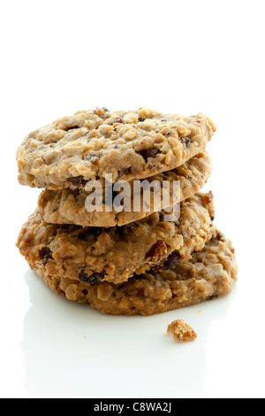 Nahaufnahme eines Stapels von Haferflocken cookies Stockfoto