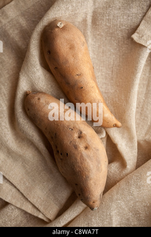 Nahaufnahme von Süßkartoffeln Stockfoto