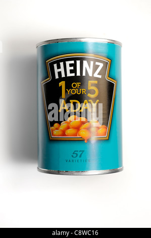 1 eine von Ihr 5 Englisch fünf pro Tag Heinz Bohnen Zinn gebackene Verpackung Stockfoto