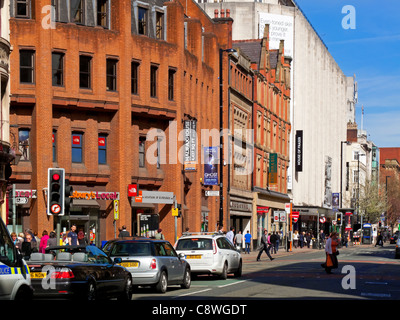 Deansgate in Manchester City centre England UK eine Hauptstraße laufen von Norden nach Süden durch den westlichen Teil der Stadt Stockfoto