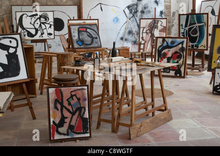 Miro Stiftung Museum innen Atelier Künstler Atelier malen Mallorca Mallorca Balearen Spanien Stockfoto