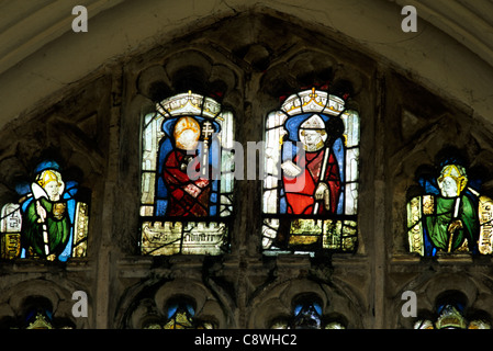 Wiggenhall St. Mary Magdalene, Norfolk, St. Victor, Papst, d. 201, St. Sylvester, Papst, d. 335, nicht identifizierte, St. Desiderius Stockfoto