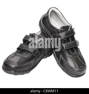 Herren Schuhe bestehen aus Kunstleder isoliert auf weißem Hintergrund Stockfoto