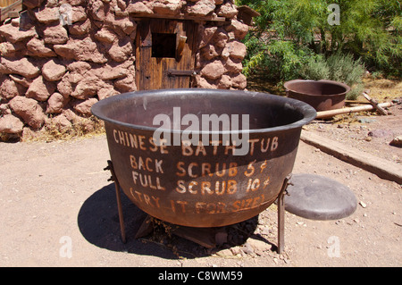 Chinesische Badewanne, Calico Ghost verlassene Minenstadt, Yermo, San Bernardino County, Kalifornien, USA Stockfoto