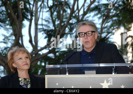 Maria Elena Holly Gary Busey Atinduction Zeremonie Star OnHollywood Walk Fame Zeremonie Buddy Holly N Vine Street Los Angeles CA Stockfoto