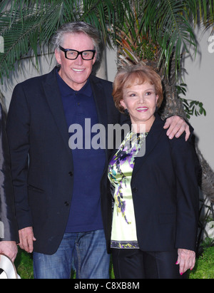Gary Busey, Maria Elena Holly bei der Induktion Zeremonie für Stern auf Hollywood Walk von Fame Zeremonie für Buddy Holly, Stockfoto