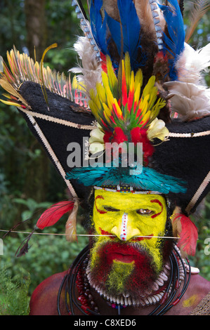 Huli Wigmen Tari Valley Highlands-Papua-Neuguinea Stockfoto