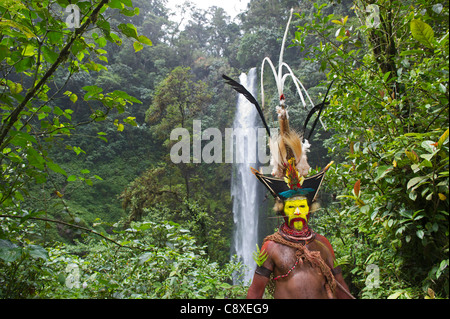 Huli Wigmen Tari Valley Highlands-Papua-Neuguinea Stockfoto